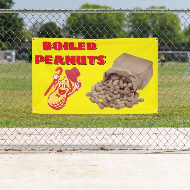 Boiled Peanuts For Sale Fence  Banner (Insitu)