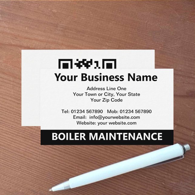 Boiler Maintenance QR Code Business Card (Creator Uploaded)