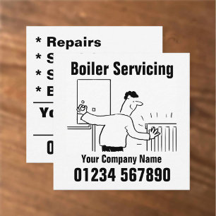 Boiler Servicing Contact Details Square Business Card