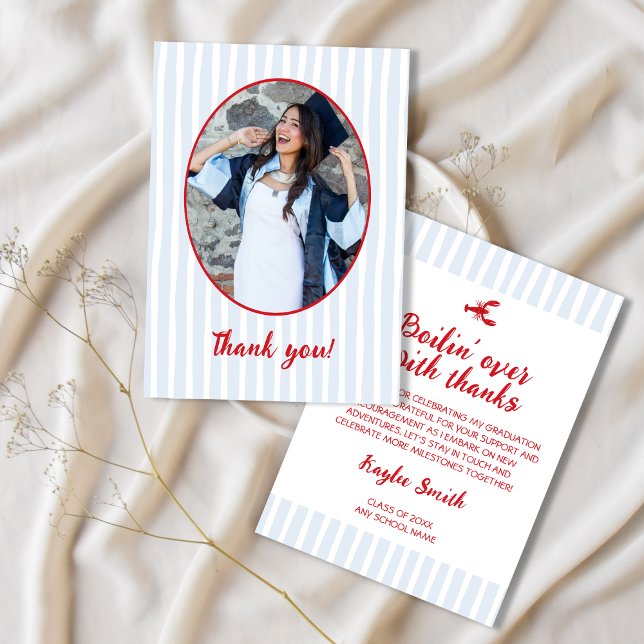 Boilin’ Over with Thanks Crawfish Graduation Photo Thank You Card (Boilin’ Over with Thanks Crawfish Graduation Photo Thank You Card)