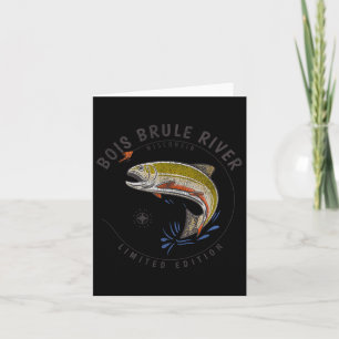 Bois Brule River Wisconsin Fly Fishing Souvenir Bo Card