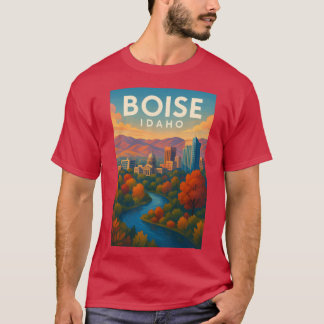 Boise Autumn River and Capitol Dome Oversized T-Shirt
