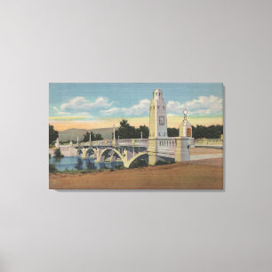 Boise, ID - View of Boise River Bridge Canvas Print