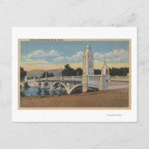 Boise, ID - View of Boise River Bridge Postcard