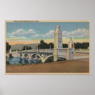 Boise, ID - View of Boise River Bridge Poster