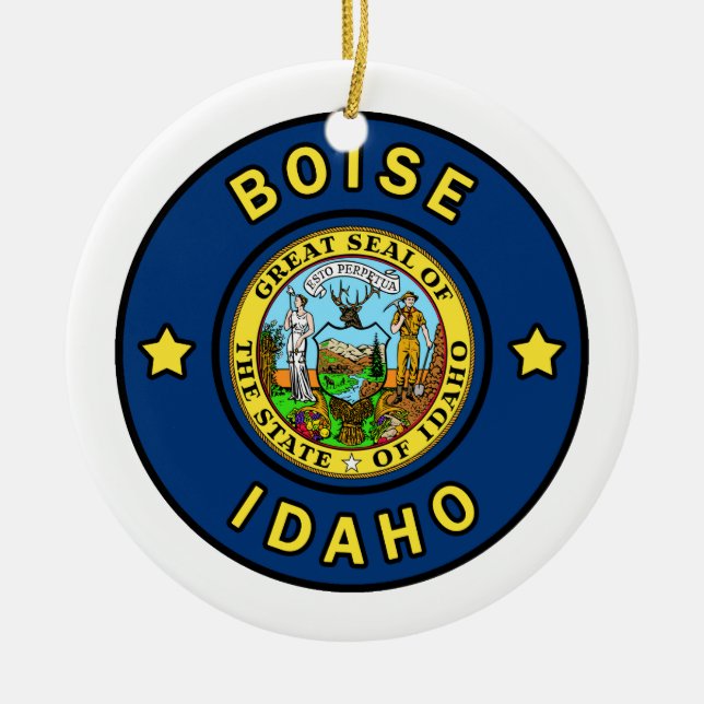 Boise Idaho Ceramic Tree Decoration (Front)