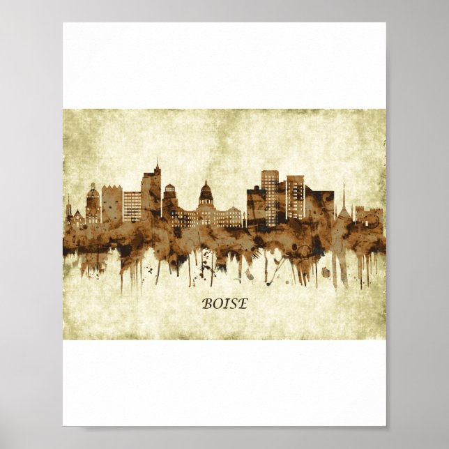Boise Idaho Cityscape Poster (Front)
