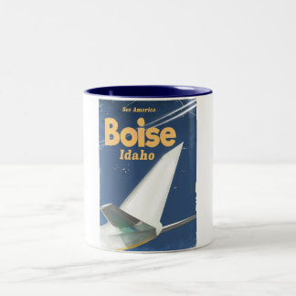 Boise Idaho flight poster Two-Tone Coffee Mug