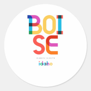 Boise Idaho Mid Century, Pop Art, Classic Round Sticker