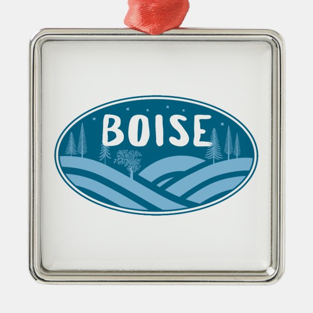 Boise Idaho Outdoors Metal Tree Decoration (Front)