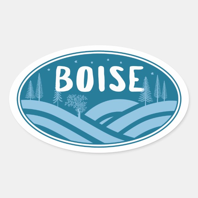Boise Idaho Outdoors Oval Sticker (Front)
