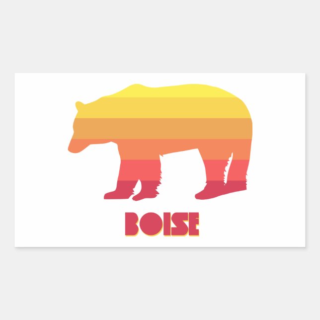 Boise Idaho Rainbow Bear Rectangular Sticker (Front)