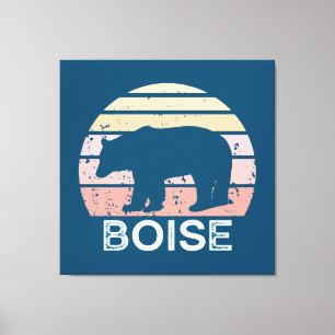 Boise Idaho Retro Bear Canvas Print