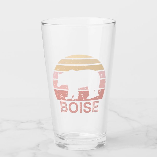 Boise Idaho Retro Bear Glass (Front)