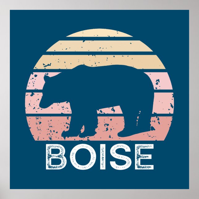 Boise Idaho Retro Bear Poster (Front)