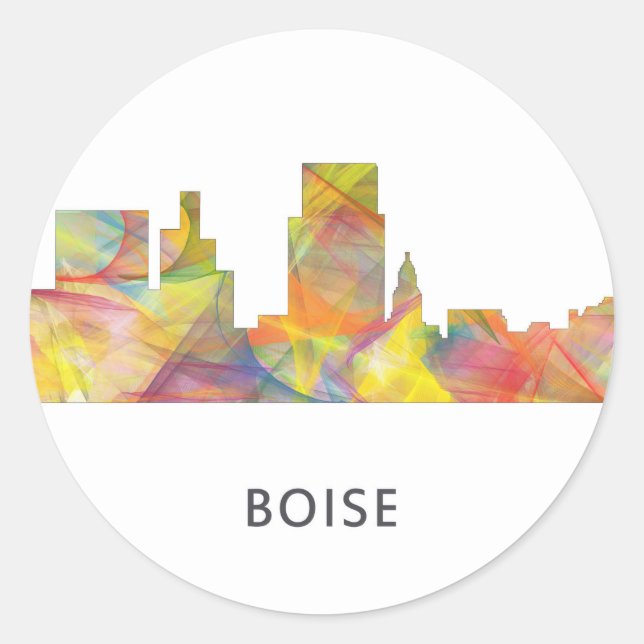 BOISE IDAHO SKYLINE WB1 - CLASSIC ROUND STICKER (Front)