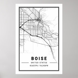Boise Idaho USA City Travel City Map Poster