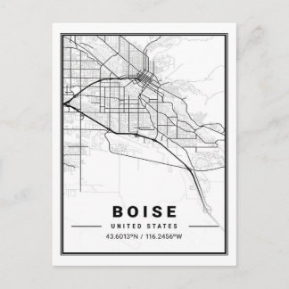 Boise Idaho USA Travel City Map Poster Postcard