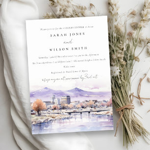 Boise, Idaho Watercolor Landscape Couples Shower Invitation