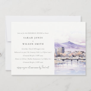Boise, Idaho Watercolor Landscape Rehearsal Dinner Invitation