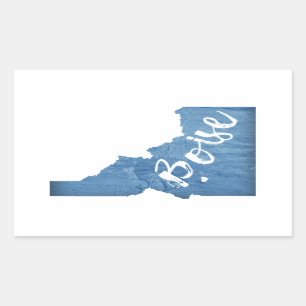 Boise, Idaho Wood Grain Rectangular Sticker