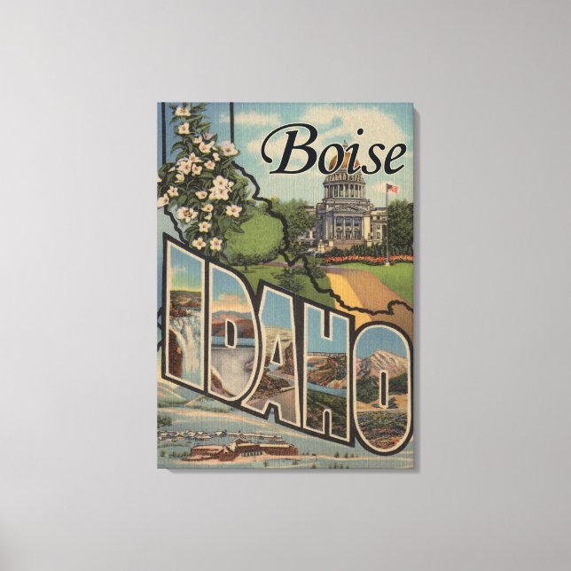 Boise, IdahoLarge Letter ScenesBoise, ID Canvas Print (Front)