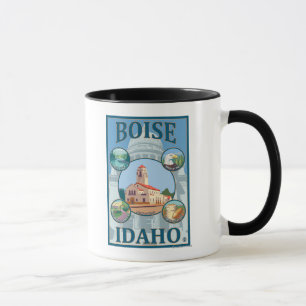 Boise, IdahoScenic Travel Poster Mug