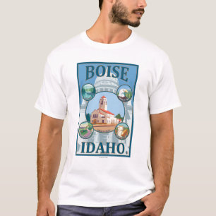 Boise, IdahoScenic Travel Poster T-Shirt