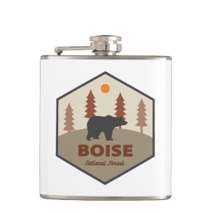 Boise National Forest Idaho Bear Hip Flask