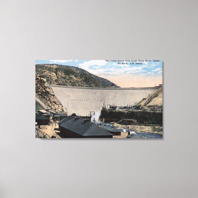 Boise River and Great Arrow Rock Dam Canvas Print (Front)