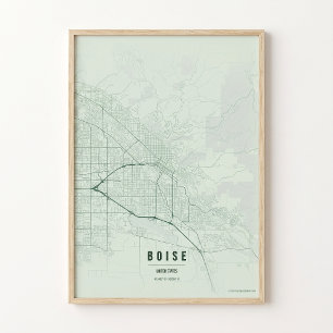 Boise Sage Map Print Poster Wallart Gift