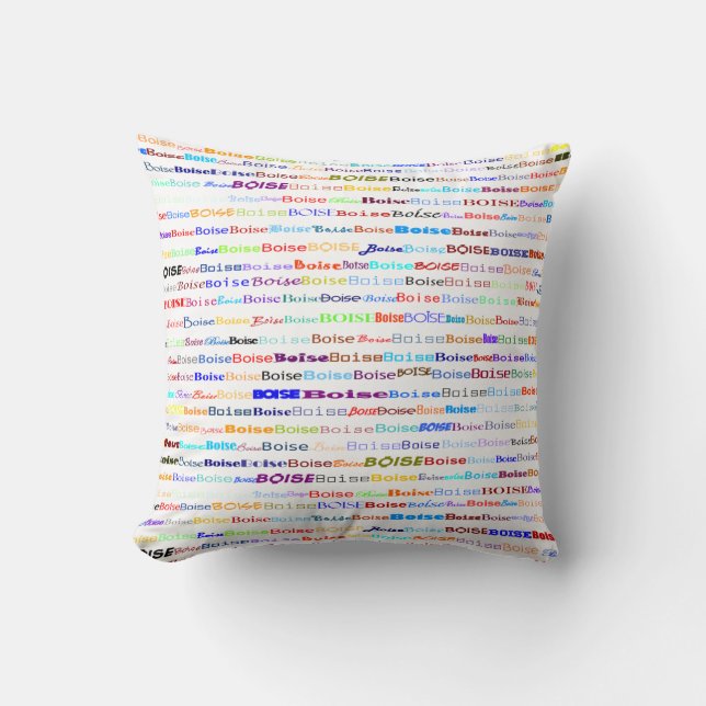 Boise Text Design II Throw Pillow (Front)