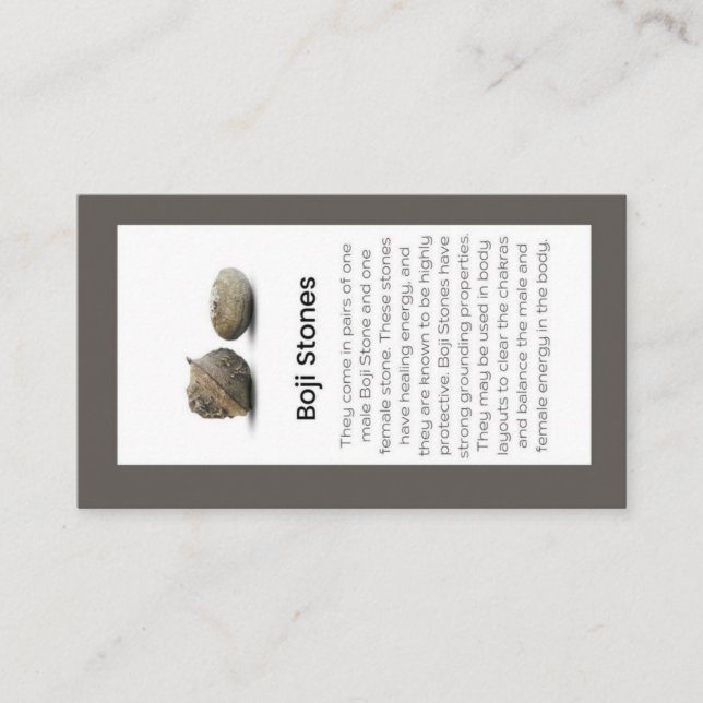 Boji Stones Crystal Meaning Jewellery Display  Business Card (Front)