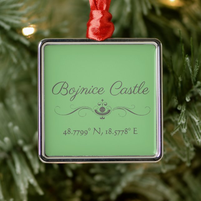 Bojnice Castle Latitude and Longitude  Metal Tree Decoration (Tree)