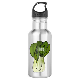 Bok choy cartoon illustration 532 ml water bottle