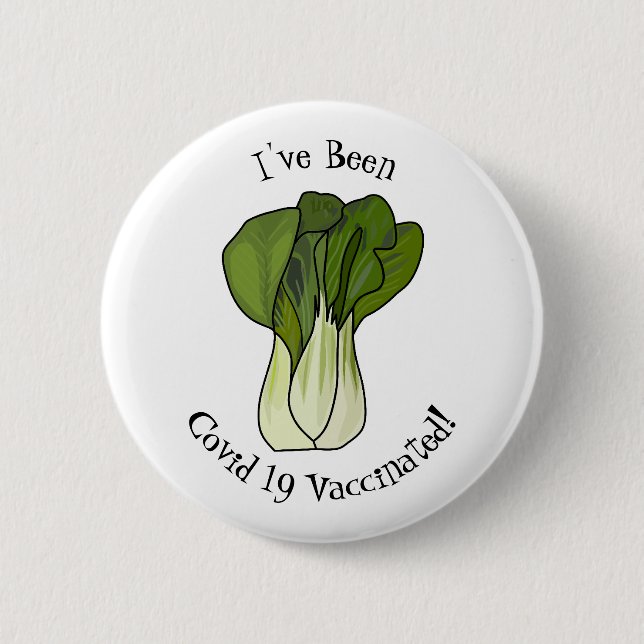 Bok choy cartoon illustration 6 cm round badge (Front)