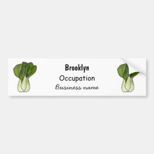 Bok choy cartoon illustration bumper sticker