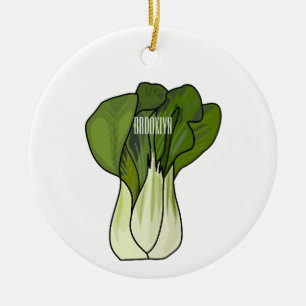 Bok choy cartoon illustration  ceramic tree decoration