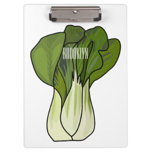 Bok choy cartoon illustration  clipboard