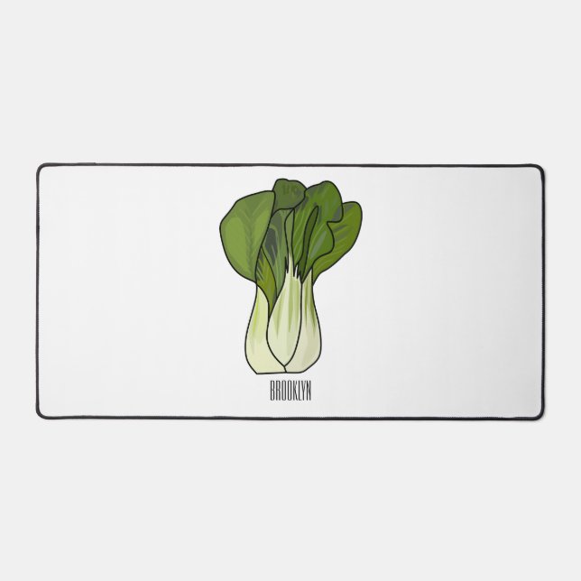 Bok choy cartoon illustration  desk mat (Front)