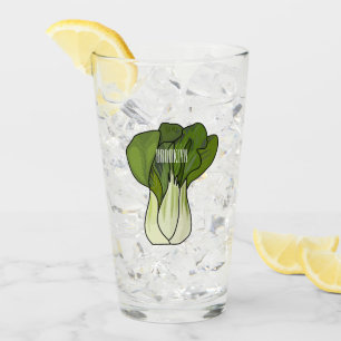 Bok choy cartoon illustration  glass