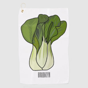 Bok choy cartoon illustration golf towel