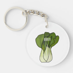 Bok choy cartoon illustration key ring