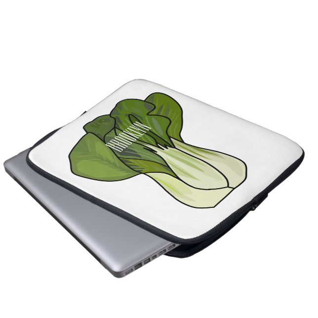 Bok choy cartoon illustration  laptop sleeve (Front Bottom)