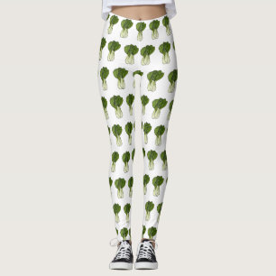 Bok choy cartoon illustration  leggings