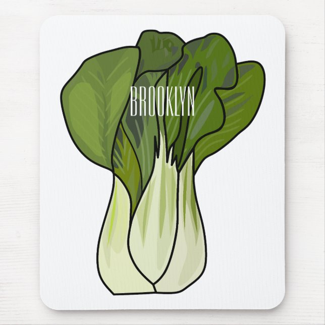 Bok choy cartoon illustration  mouse mat (Front)