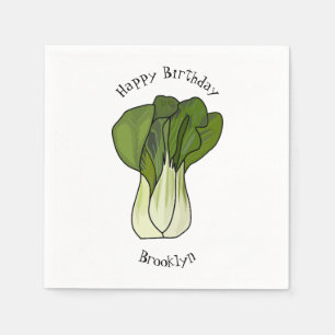 Bok choy cartoon illustration napkin