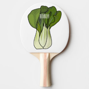 Bok choy cartoon illustration ping pong paddle
