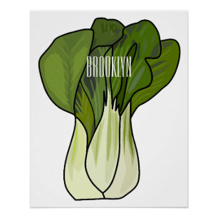 Bok choy cartoon illustration  poster