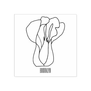 Bok choy cartoon illustration rubber stamp